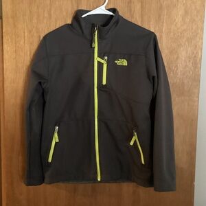 The North Face Charcoal Jacket with Lime Highlights